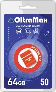 Флеш-накопитель OLTRAMAX OM-64GB-50-Orange Red 2.0 флэш-накопитель
