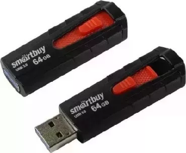 Флеш-накопитель SMARTBUY (SB64GBIR-B3) 64GB IRON BLACK/RED USB3.0
