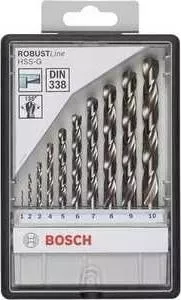 Набор сверл по металлу BOSCH 1.0-10.0мм 10шт HSS-G Robust Line (2.607.010.535)