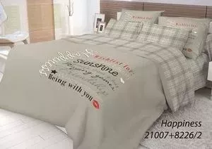 Комплект постельного белья Волшебная ночь Евро, ранфорс, Happiness с наволочками 70x70 (702219)