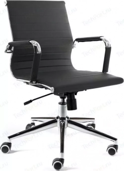 Кресло офисное NORDEN Техно LB/ хром/черная экокожа