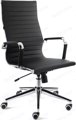Кресло офисное NORDEN Техно хром/черная экокожа