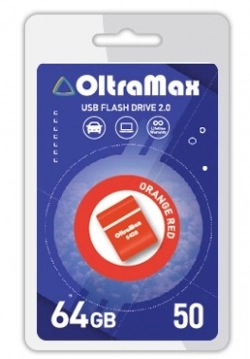 Флеш-накопитель OLTRAMAX OM-64GB-50-Orange Red 2.0 флэш-накопитель
