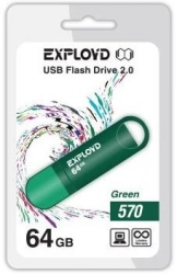 Флеш-накопитель EXPLOYD 64GB-570-зеленый USB флэш-накопитель