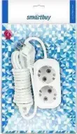 Удлинитель 3М Smartbuy SBE-16-2-03-Z 2роз. (16А/3.5кВт, ПВС 3х1.0)