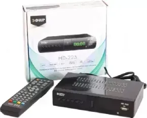Ресивер цифровой ЭФИР HD-225 DVB-T2/DOLBY DIGITAL/WI-FI/дисплей, металл