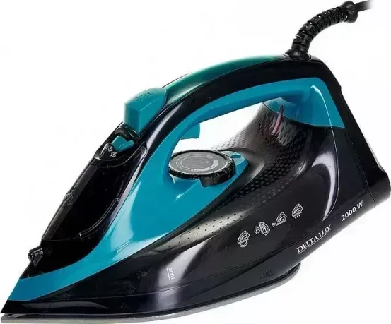 Утюг DELTA LUX DE-3000 черный с бирюзовым