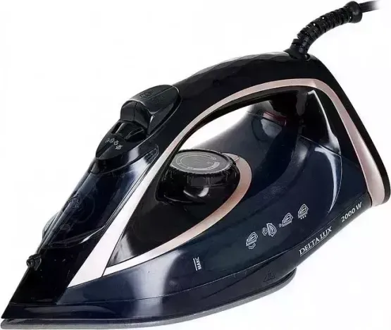 Утюг DELTA LUX DE-3001 черный с бронзовым