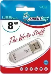 Флеш-накопитель SMARTBUY (SB8GBVC-S) 8GB V-CUT SILVER