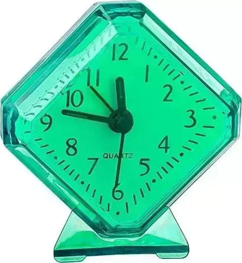 Часы настольные PERFEO (PF_C3093) Quartz "PF-TC-002", ромб. 7,5*8,5 см, зелёные