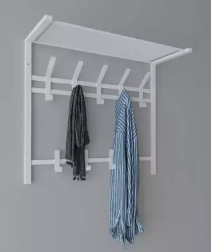 Вешалка ЗМИ с полкой 2-х ярусная "Торонто 22", hanger with shelf ВСПТ22 Белый