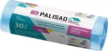 Пакеты для мусора PALISAD 30 л X 30 шт. голубые, HOME 927045 30 л X 30