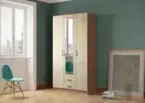 Шкаф ЭРА Трио (с зеркалом) ясень шимо