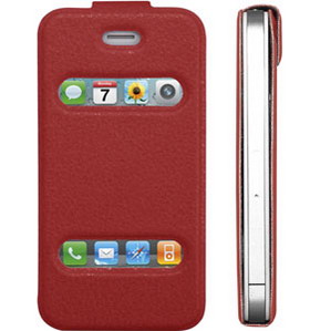 Чехол-книжка CLEVER CASE Sticker Flip iPhone 4/4S красный