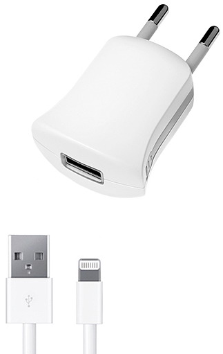 СЗУ DEPPA USB компакт 1A + дата кабель 8-pin для Apple