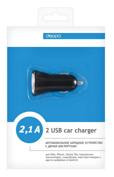 АЗУ DEPPA 2 USB компакт 2,1А