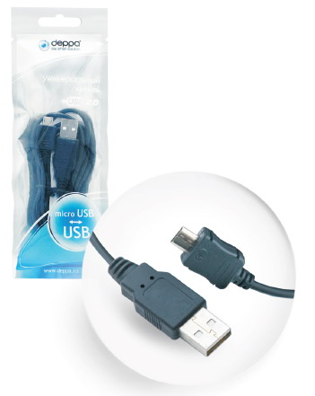 Кабель DEPPA USB micro v2.0 (DC-USB-MICRO 2.0_RET) скрутка