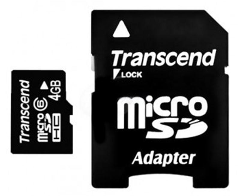SD micro карта TRANSCEND 4 Gb HC class 4