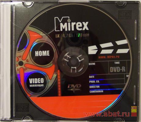 DVD-R MIREX 4.7Gb 8-16x Slim