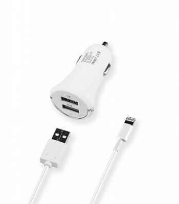 АЗУ DEPPA 2 USB компакт 2,1А + кабель 8-pin