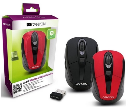 Мышь беспроводная  CANYON  CNR-MSOW06R red