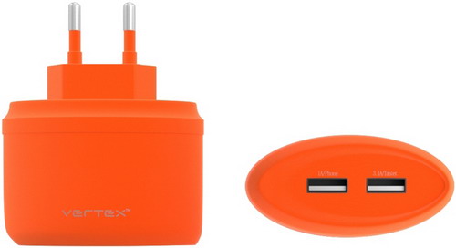 СЗУ  VERTEX  Fancy 3100+1000mA micro USB оранжевый