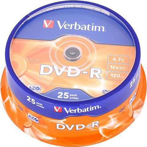 DVD-R  Verbatim 4,7Gb 16x Cake Box 25 шт.