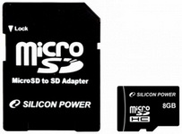 SD micro  карта 8 Gb  SILICON POWER  HC class 4