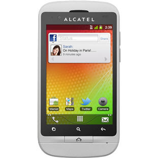 Смартфон  ALCATEL  OT918D (2SIM) pure white + microSD 8Gb