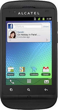 Смартфон  ALCATEL  OT918D (2SIM) black + microSD 8Gb