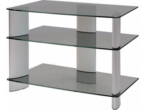 Тумба ТВ  HOLDER  TV-1585-L алюминий+черн. стекло