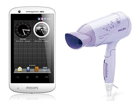 Смартфон  PHILIPS  W626 white + Фен PHILIPS HP8105