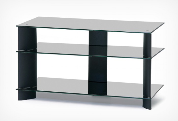 Тумба ТВ  HOLDER  PL-18110-L алюм.+черн. стекло