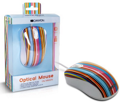 Мышь проводная  CANYON  CNL-MSO07S multicolor