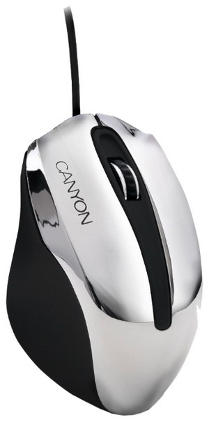 Мышь проводная  CANYON  CNL-CMSO01 chrome/black