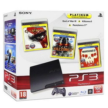Приставка игр.  SONY  PS3 160 Гб + 3 игры