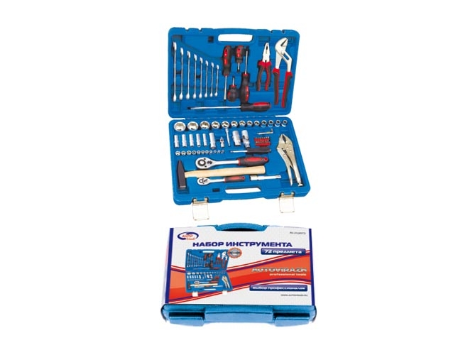 Набор инструментов AUTOVIRAZH 72 предм. 1/2" 1/4"DR, CrV "" AV-212072