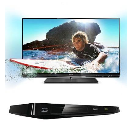 Телевизор LED  PHILIPS  32PFL6007Т + Blu-Ray BDP3385K