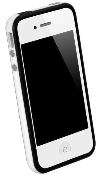 Бампер  CLEVER CASE  EdgeFort iPhone 4/4S черный+белый