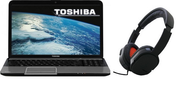 Ноутбук  TOSHIBA  L850-B4S + Наушники