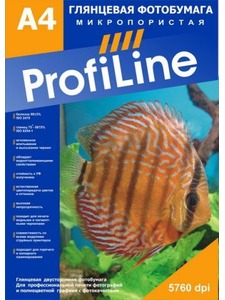 Фотобумага  PROFILINE  Gloss A4 210 г/м.кв 25 л.