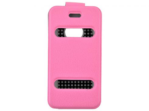Чехол-книжка  CLEVER CASE  Sticker Flip iPhone 4/4S розовый