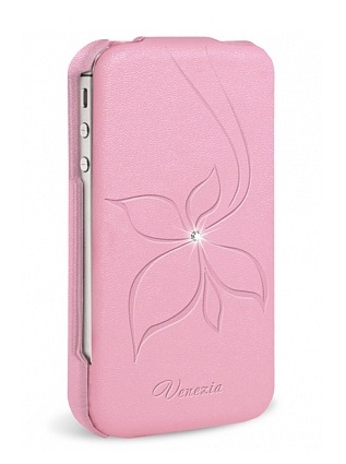 Чехол-книжка  GRESSO  iPhone 4S Венеция розовый