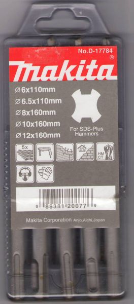 Набор буров SDS Plus  MAKITA  (D-17784) по бетону, 5шт
