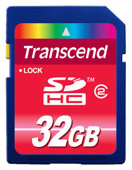 SD карта 32 Gb  TRANSCEND  class 2 SDHC