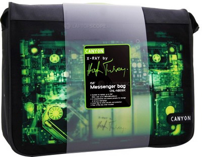 Сумка для ноутбука  CANYON  15.6" черно-зел. (CNLNB09X)