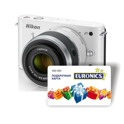 Фотоаппарат  NIKON  1 J1 Kit 10-30мм белый + подар.карта 1000 руб.