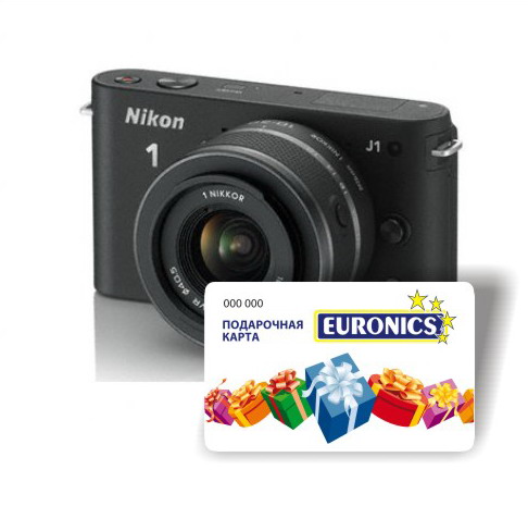 Фотоаппарат  NIKON  1 J1 Kit черный + подар.карта 1000 руб.