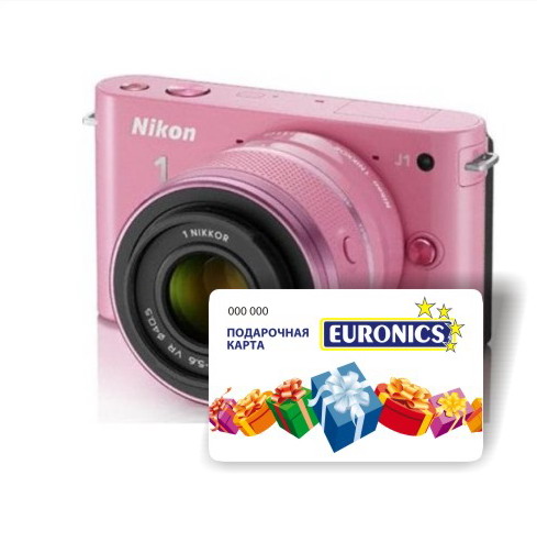 Фотоаппарат  NIKON  1 J1 Kit  розовый + подар.карта 1000 руб.