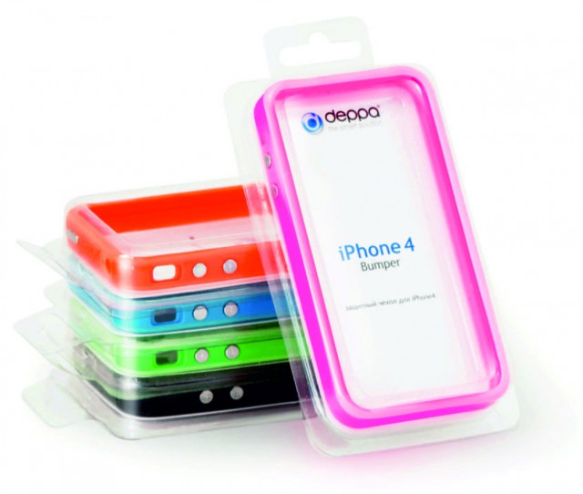 Чехол  DEPPA  iPhone 4 Bumper розовый